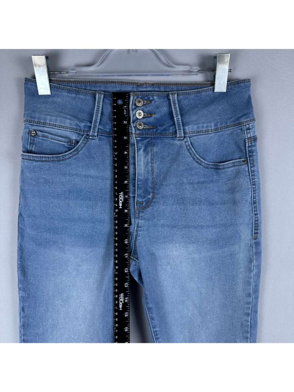 Curve Appeal Skinny Jeans High Rise Womens Size 10/30 Light Wash Stretch - Picture 8 of 11